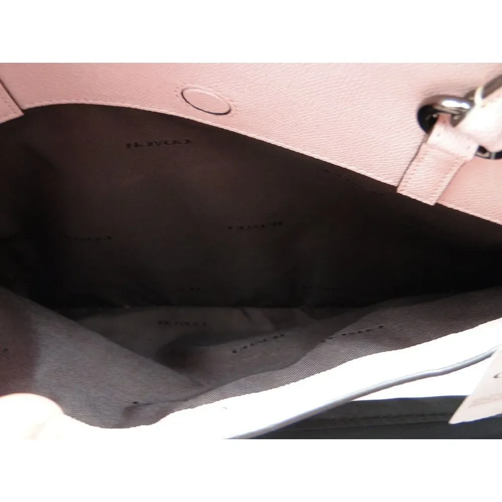 COACH Cross Grain Leather Large Folio Tote‎ Travel Luggage Business Bag Pink NWT - Picture 15 of 16